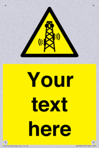 Custom warning RF radiation transmitter